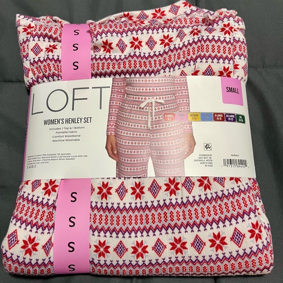 LOFT Women’s 2-Piece Henley Pointelle Pajama Set Small (4–6) NWT - Picture 12 of 13